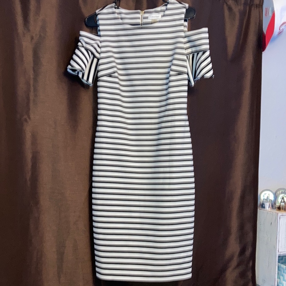 Calvin Klein stripped dress zip up